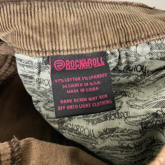 Rock & Roll Denim Size 29 Corduroy High Rise Trouser Jeans Brown - Picture 6 of 7